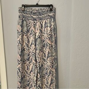 DAHUI Wide Leg Pants with Botanical Print